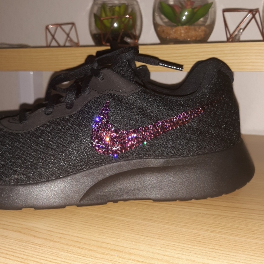 NEW Black and Purple bling Nike tanjun - Picture 5 of 6